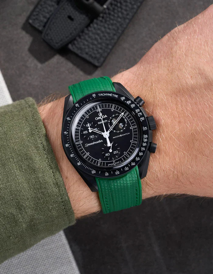 Premium Curved Rubber Strap - Green