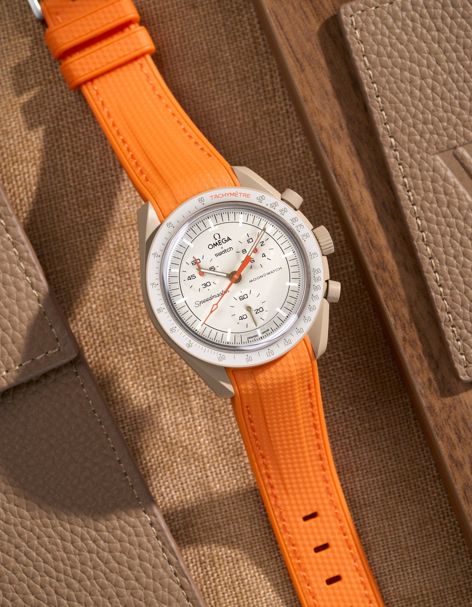Curved Vertech Rubber Strap - Orange - OM Luxury
