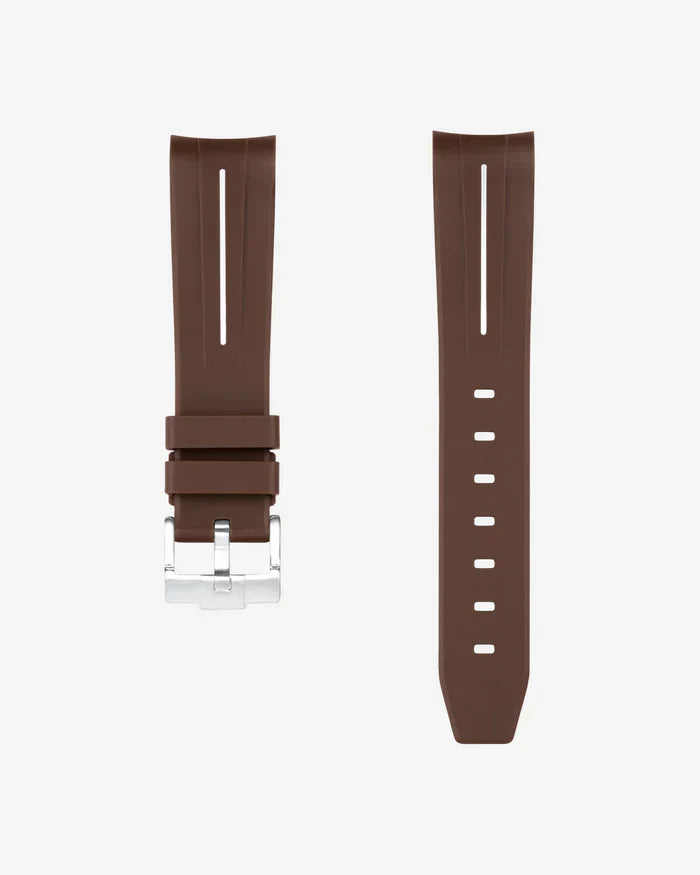 Curved Rubber Strap - Brown - OM Luxury
