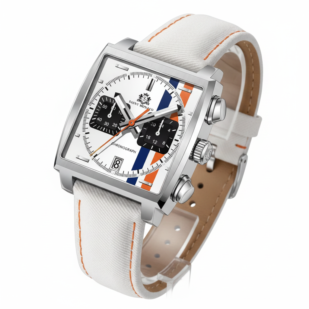 Monte Carlo — White Racing / Canvas Strap