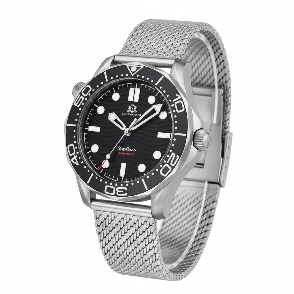 DIVER 007 — Mesh Black Wave