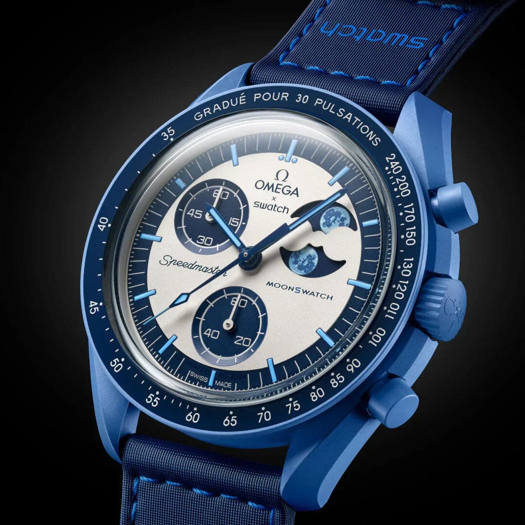 Mission to the SUPER BLUE MOONPHASE - VELCRO© Strap - OM Luxury
