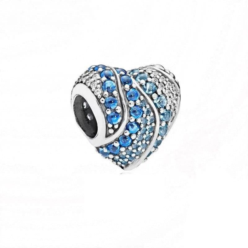 Charm - Blue Pavé Heart