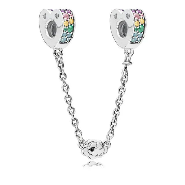 Berloque CB - Colorful Heart Safety Chain Charm
