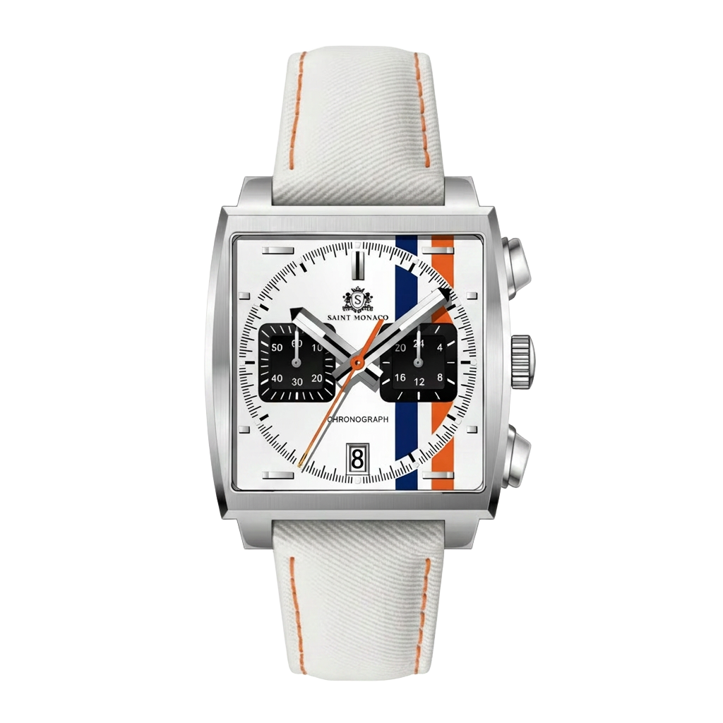 Monte Carlo — White Racing / Canvas Strap