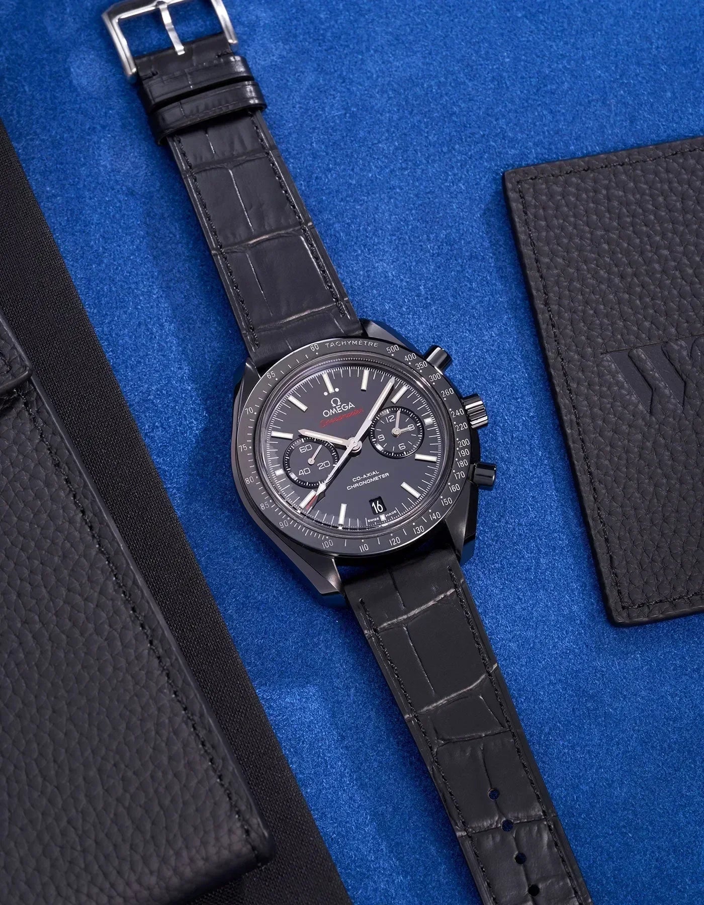 Black Embossed Alligator Leather Strap 18mm-21mm - OM Luxury