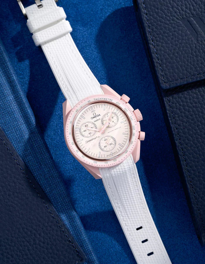 Premium Curved Rubber Strap - White