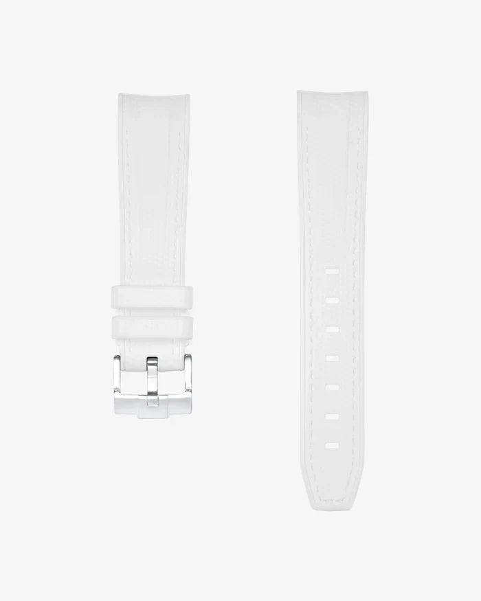 Premium Curved Rubber Strap - White