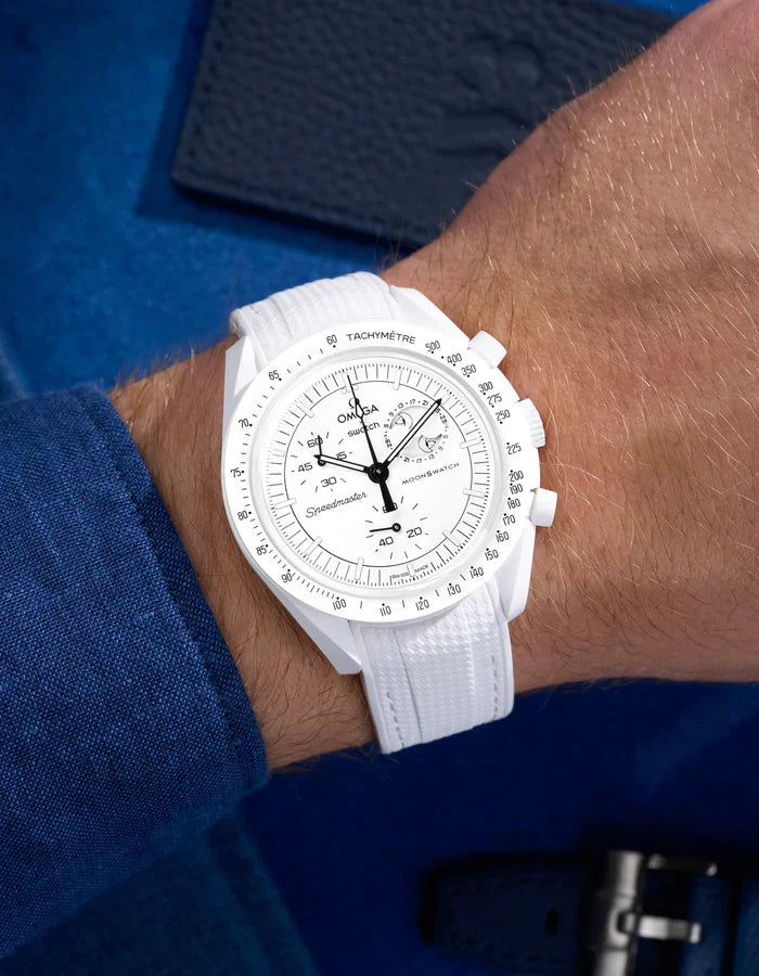 Premium Curved Rubber Strap - White