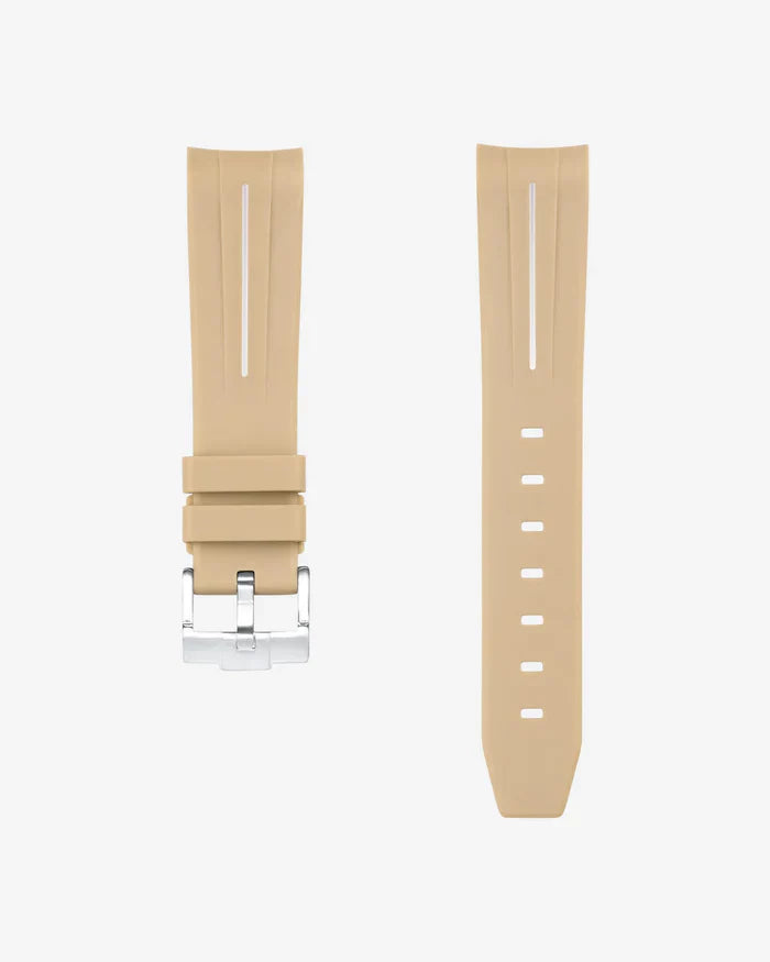 Curved Rubber Strap - Beige - OM Luxury