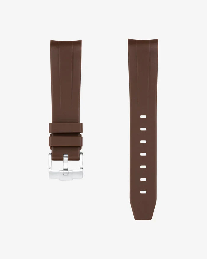 Curved Rubber Strap - Brown - OM Luxury