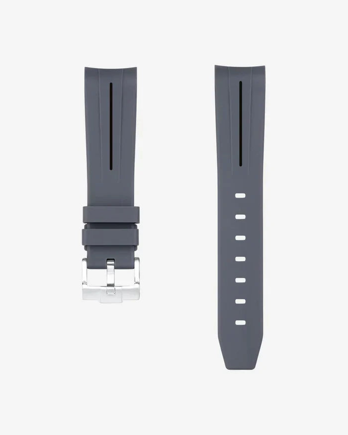 Curved rubber strap - gray